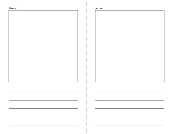 Half-Page Blank Writing Book Template for Elementary Students by