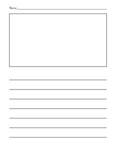 Writing Paper with Picture Box - Free Worksheet for Kids