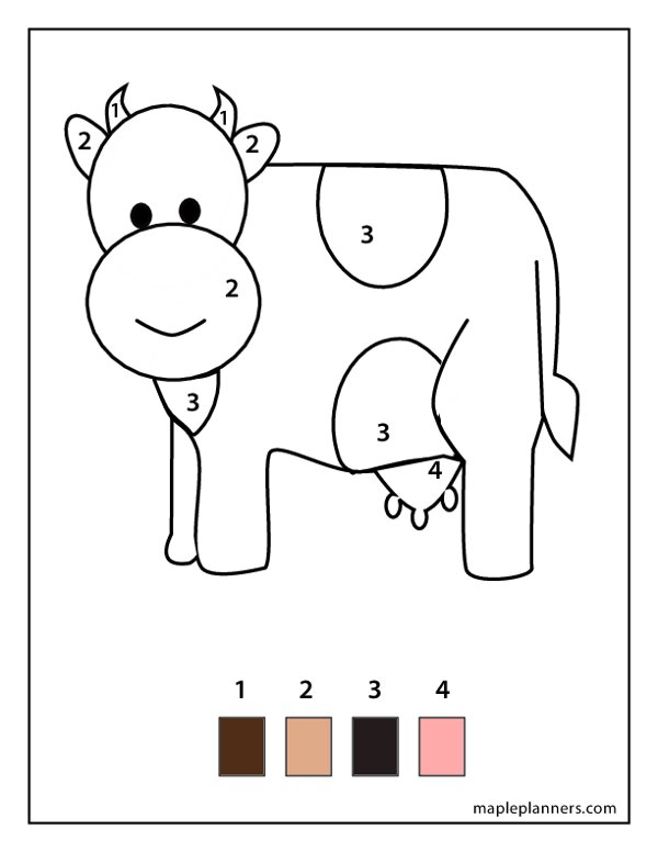 Cow Color by Number