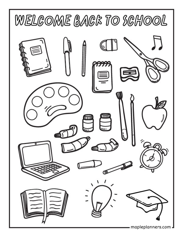 Welcome Back to School Coloring Pages