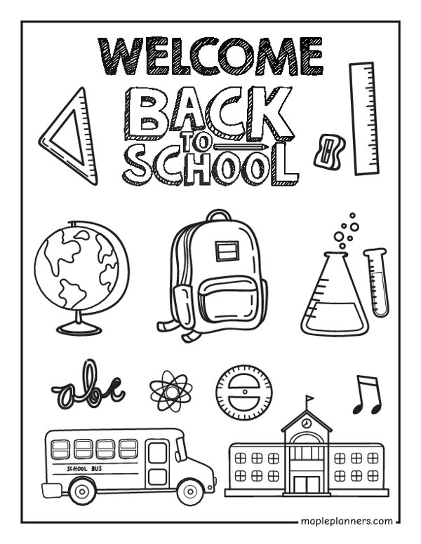 Back to School Coloring Pages for Kindergarten