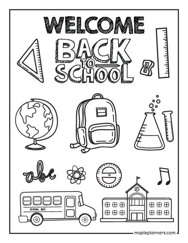 Back To School Coloring Pages For Kindergarten
