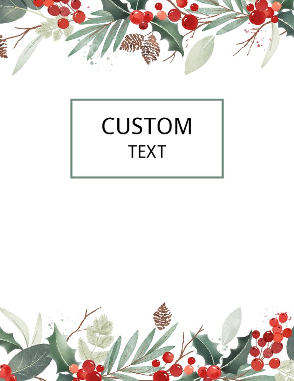 Watercolor Christmas Floral Binder Cover {Editable}