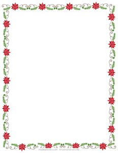 Christmas Flowers Decorations Page Border