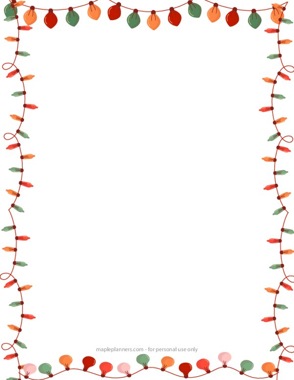 Christmas Decoration Lights Page Border