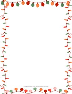 Christmas Decoration Lights Page Border