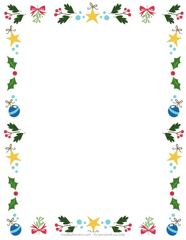 Christmas Decoration Icons Page Border