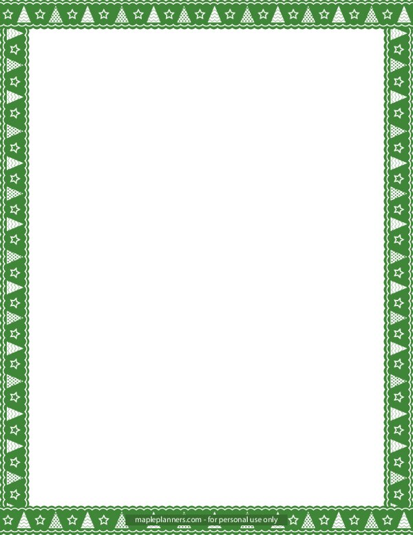 Green Christmas Trees Decorative Page Border