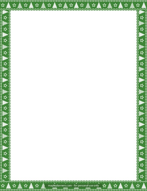 Green Christmas Trees Decorative Page Border