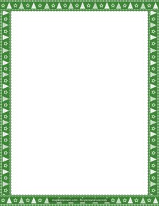 Green Christmas Trees Decorative Page Border
