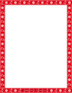 Red Christmas Bells and Snowflake Decorative Page Border