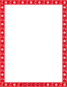Red Christmas Bells and Snowflake Decorative Page Border