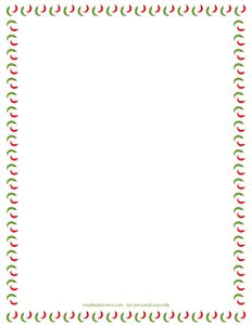 Red Green Chilies Mexican Page Border