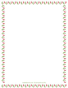 Red Green Chilies Mexican Page Border