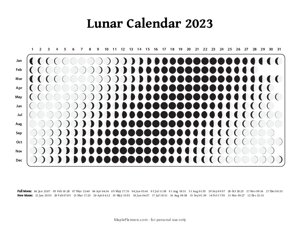 Lunar Calendar 2023 - Moon Phases