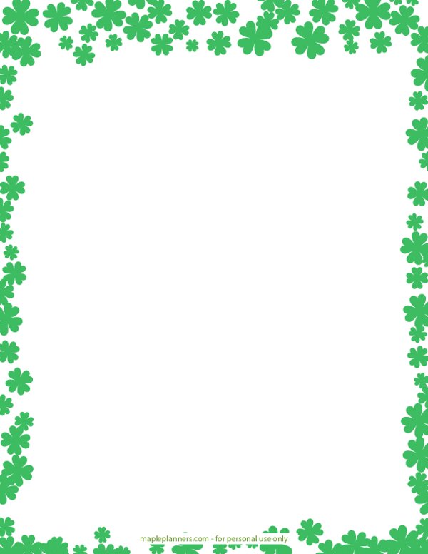 Four Leaf Clover Page Border