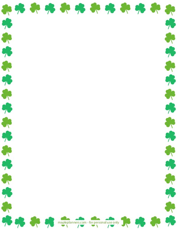 Green Shamrock Page Border