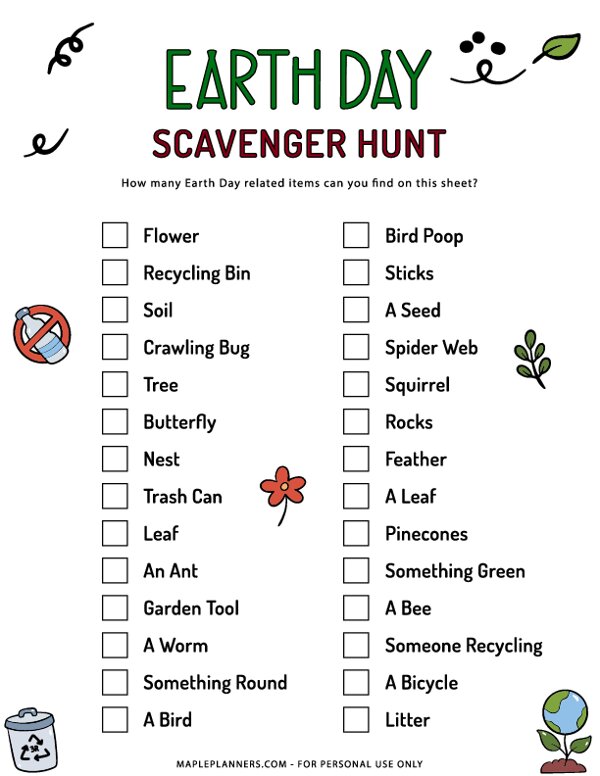 Earth Day Scavenger Hunt