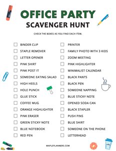 Office Party Scavenger Hunt