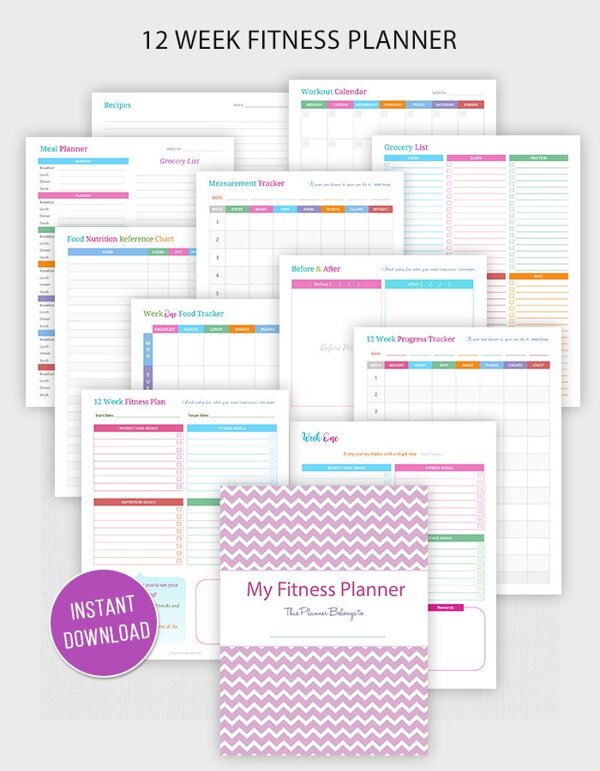 12 Week Fitness Planner Printable