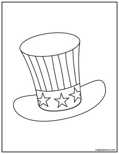 Independence Day Hat Coloring Page