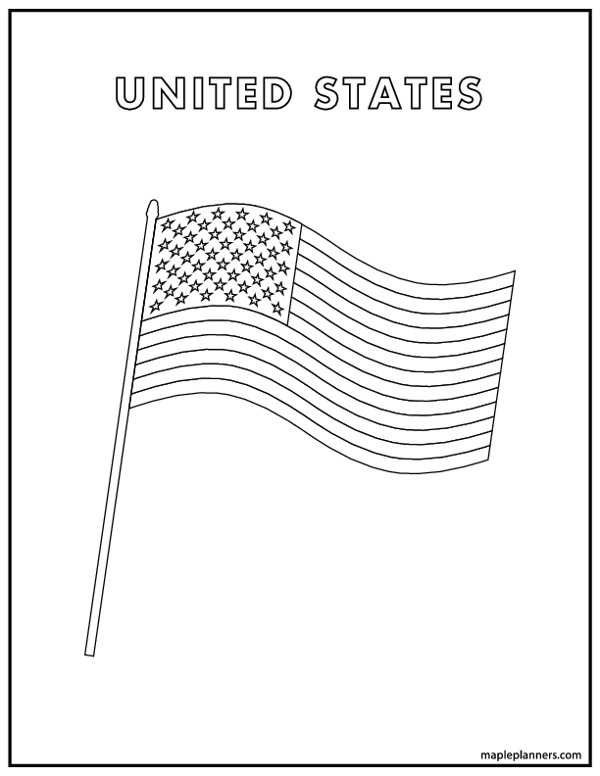 american flag outline printable