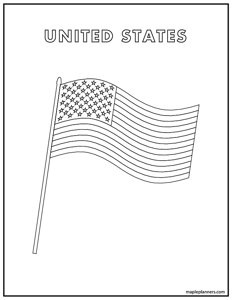 American Flag Coloring Page