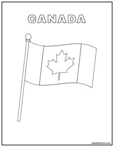 Canadian Flag Coloring Page