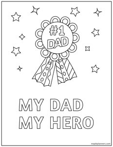 My Dad My Hero Coloring Sheet