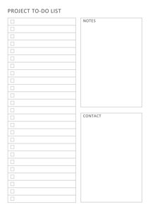 B6 TN Project To Do List Printable