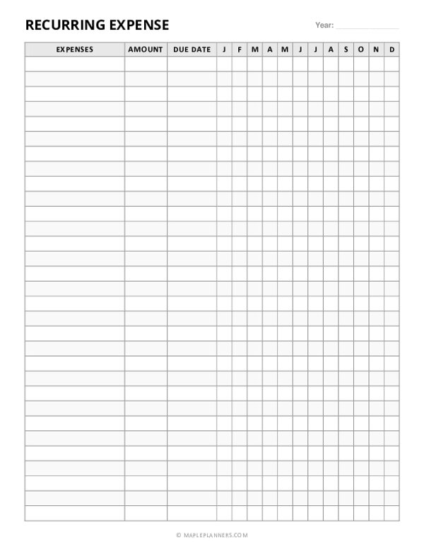 Recurring Expense Tracker