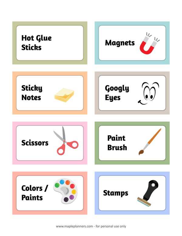 Printable Classroom Labels for Preschool