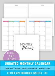 Monthly Planner Template (Undated)