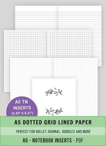 Free A5 Size Dot Grid Graph Lined Paper