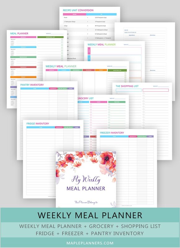 Printable Meal Planner Set