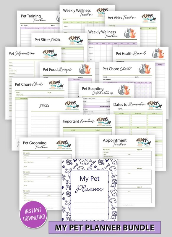 Printable Pet Care Planner