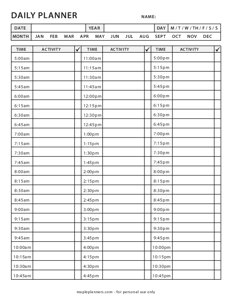 15 Minute Daily Planner Template