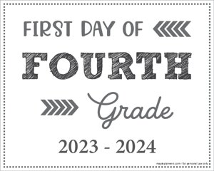 First Day of 4th Grade Sign (Editable)