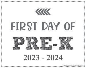 First Day of PreK Sign (Editable)