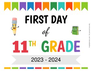 First Day of Eleventh Grade Sign {Editable}