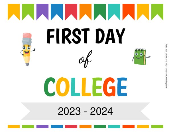 First Day of College Sign {Editable}