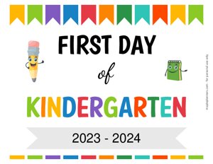 Editable First Day of Kindergarten Sign