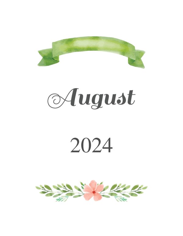 August Monthly Planner Divider {Editable}