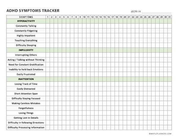 ADHD Symptoms Tracker