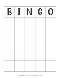 Blank Bingo