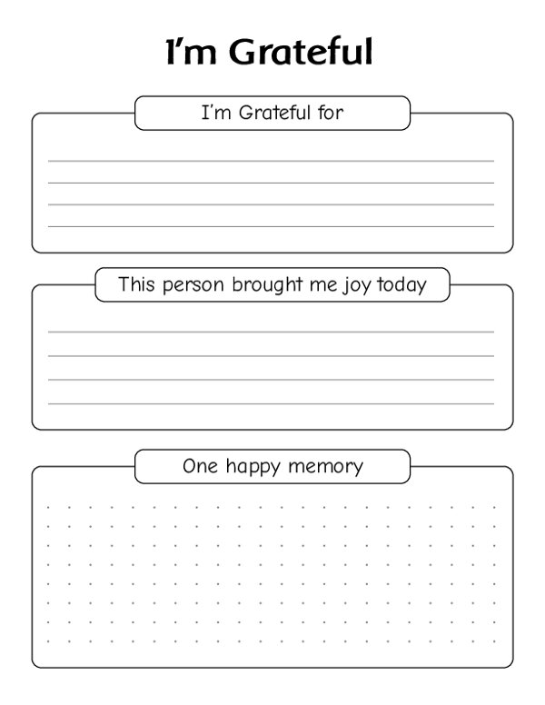 I am Grateful Printable