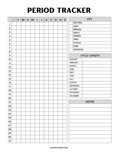 Period Tracker Template