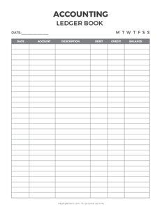 Accounting Ledger Book