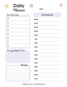 Daily Planner with To Do List