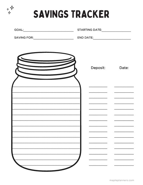 Saving Tracker Template